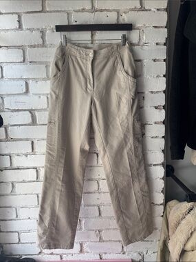 L.L. Bean Straight-Leg Jeans in Light Khaki cotton outdoor lined pant
